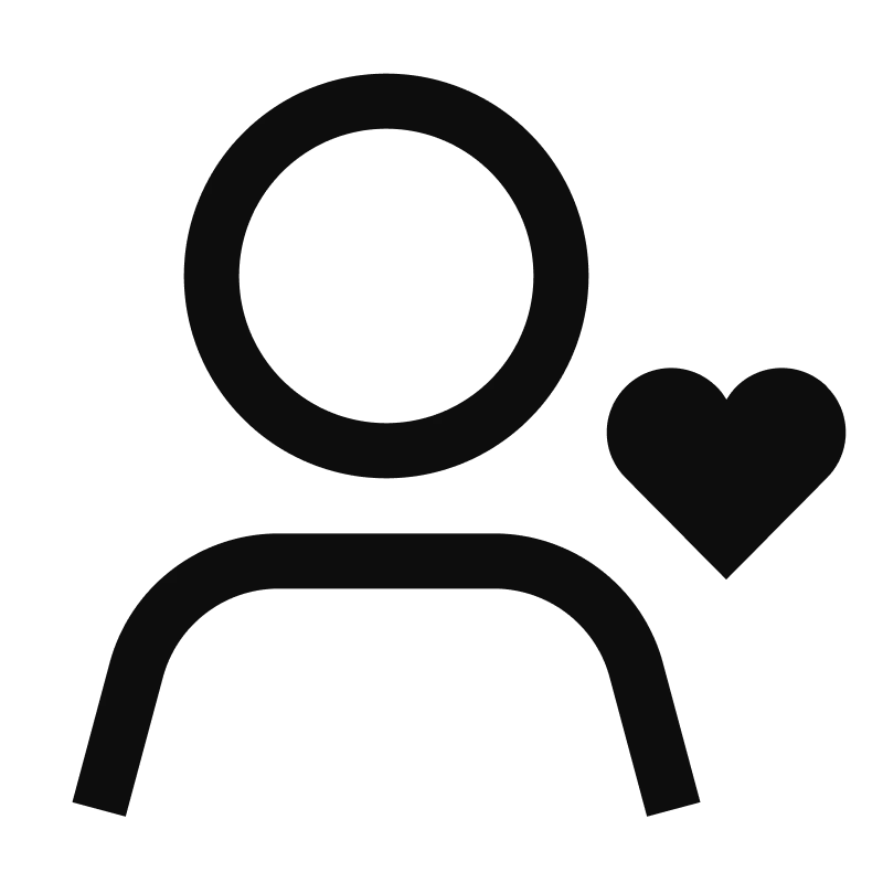 User with heart icon by Griddyicons